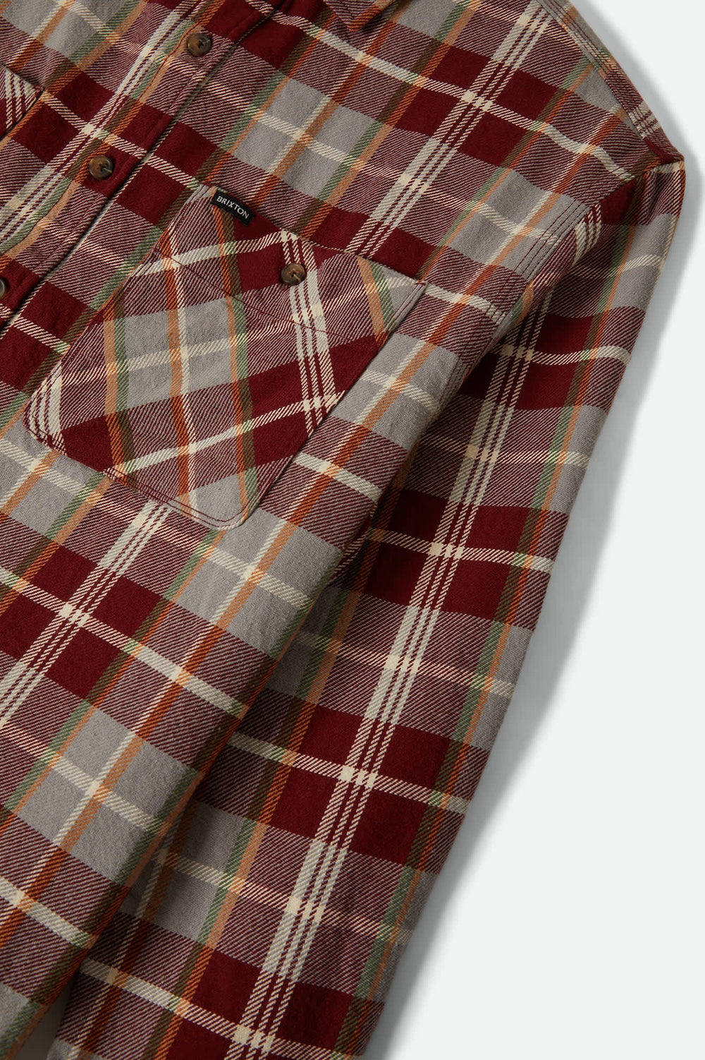 Men's Vintage Wash Flannel in Maroon Red/Beige/Green