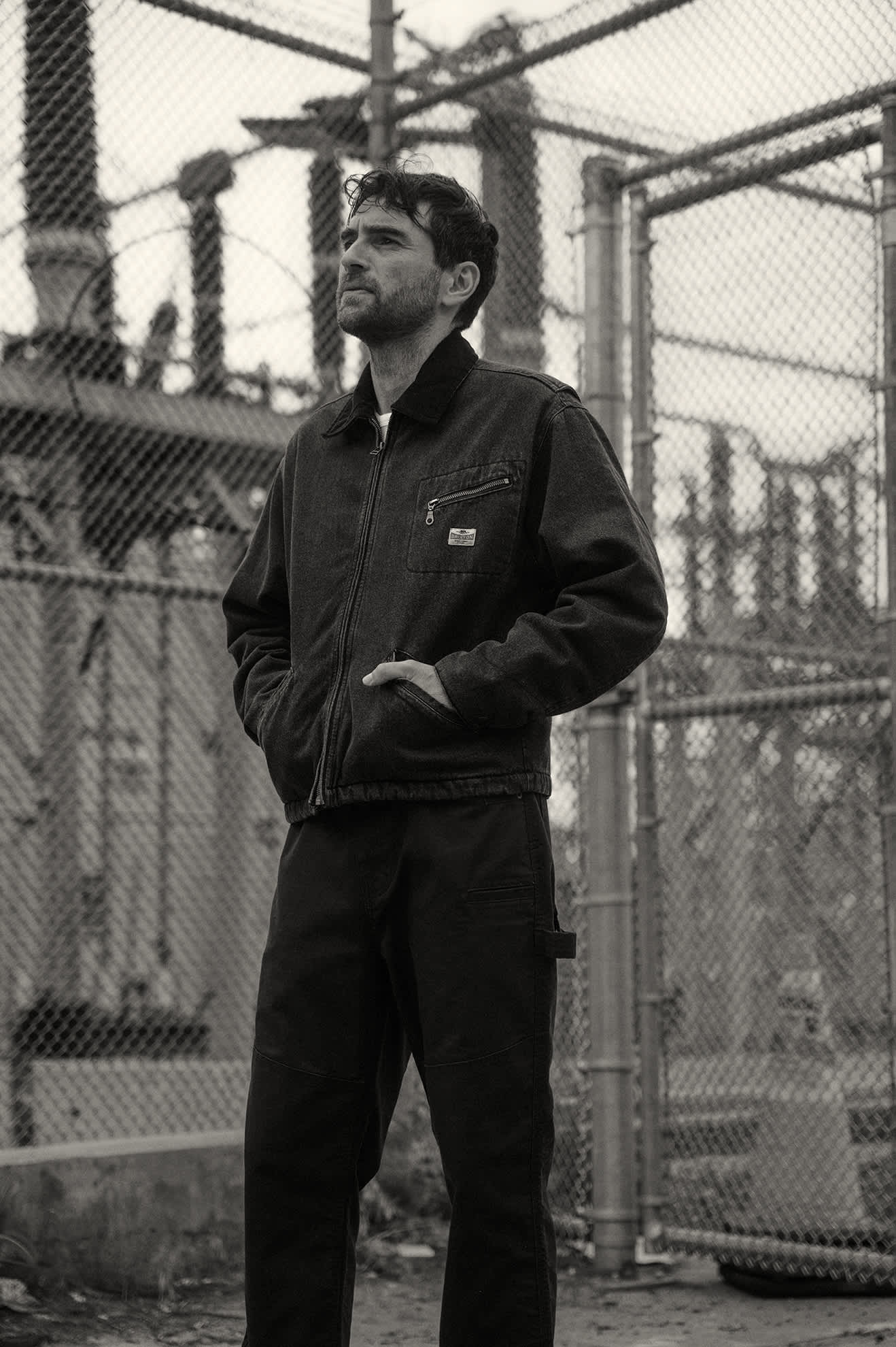 Men's Altered Threads Lined Garage Jacket in Medium Wash Denim