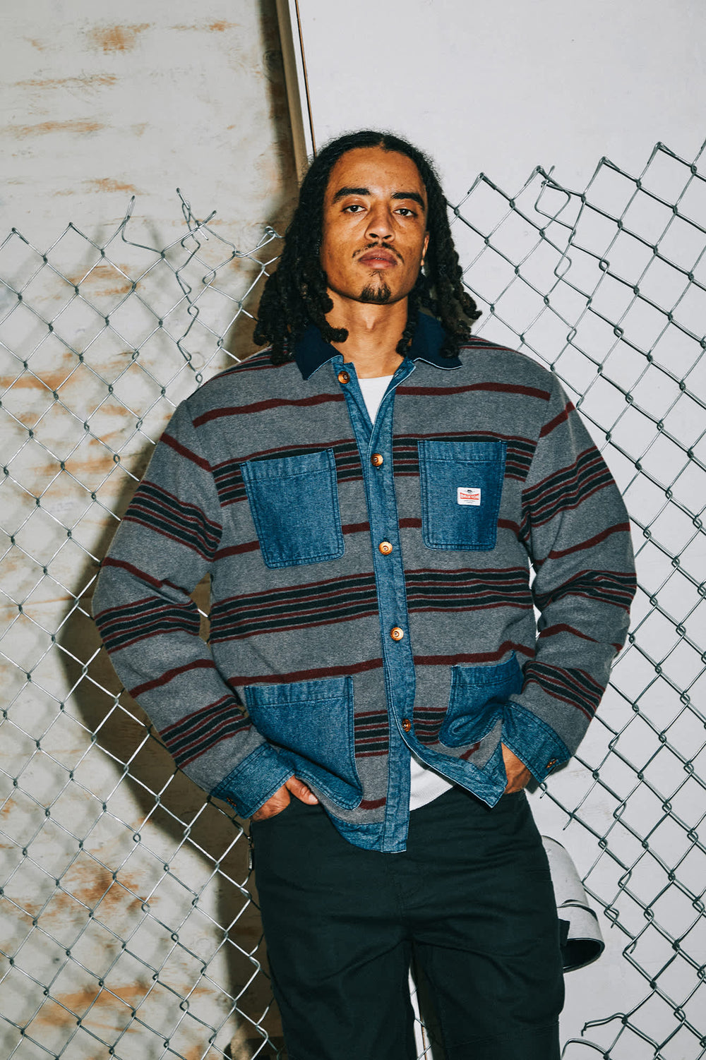 Men's Altered Threads Chore Coat in Medium Wash Denim