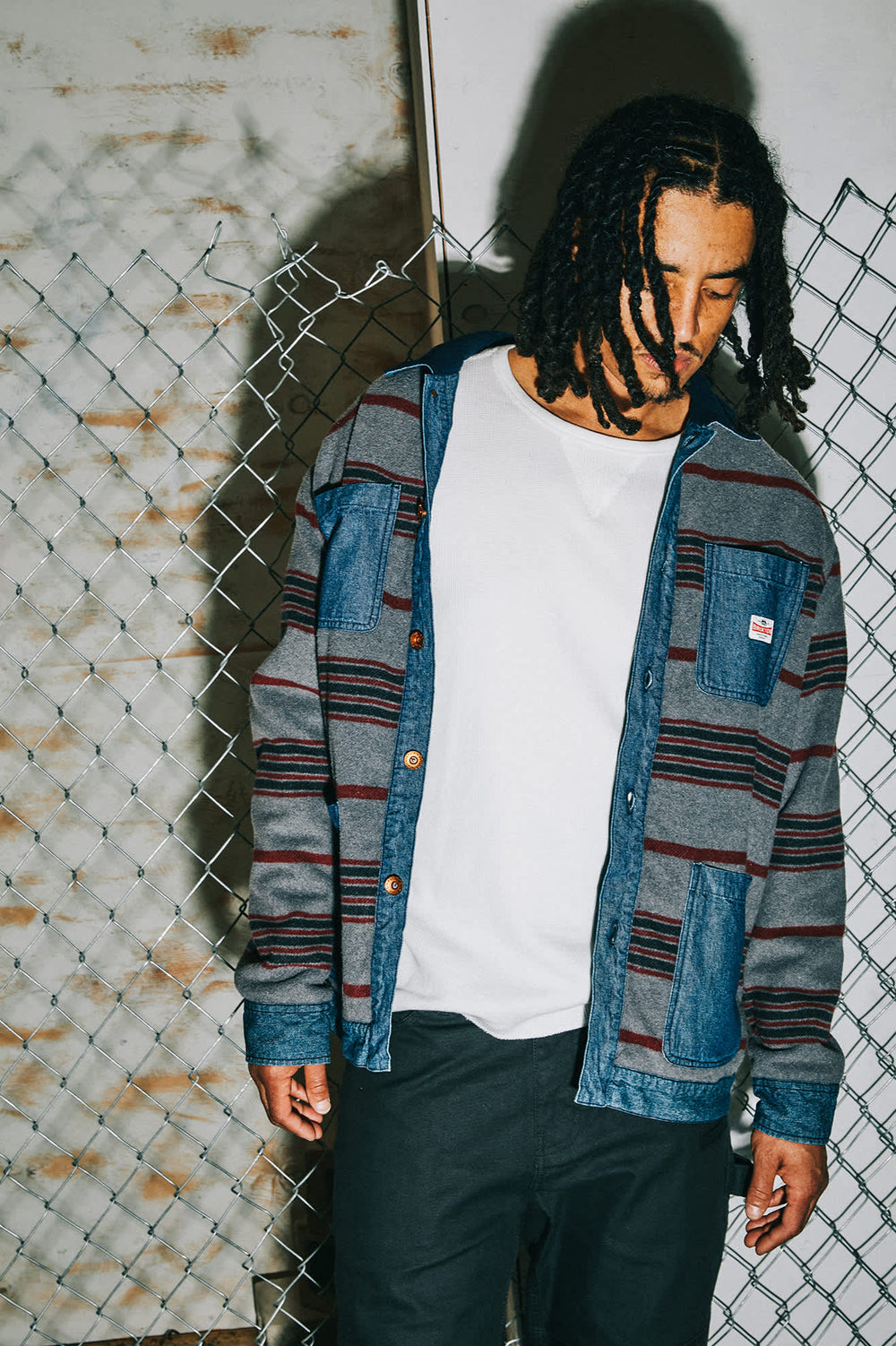 Men's Altered Threads Chore Coat in Medium Wash Denim