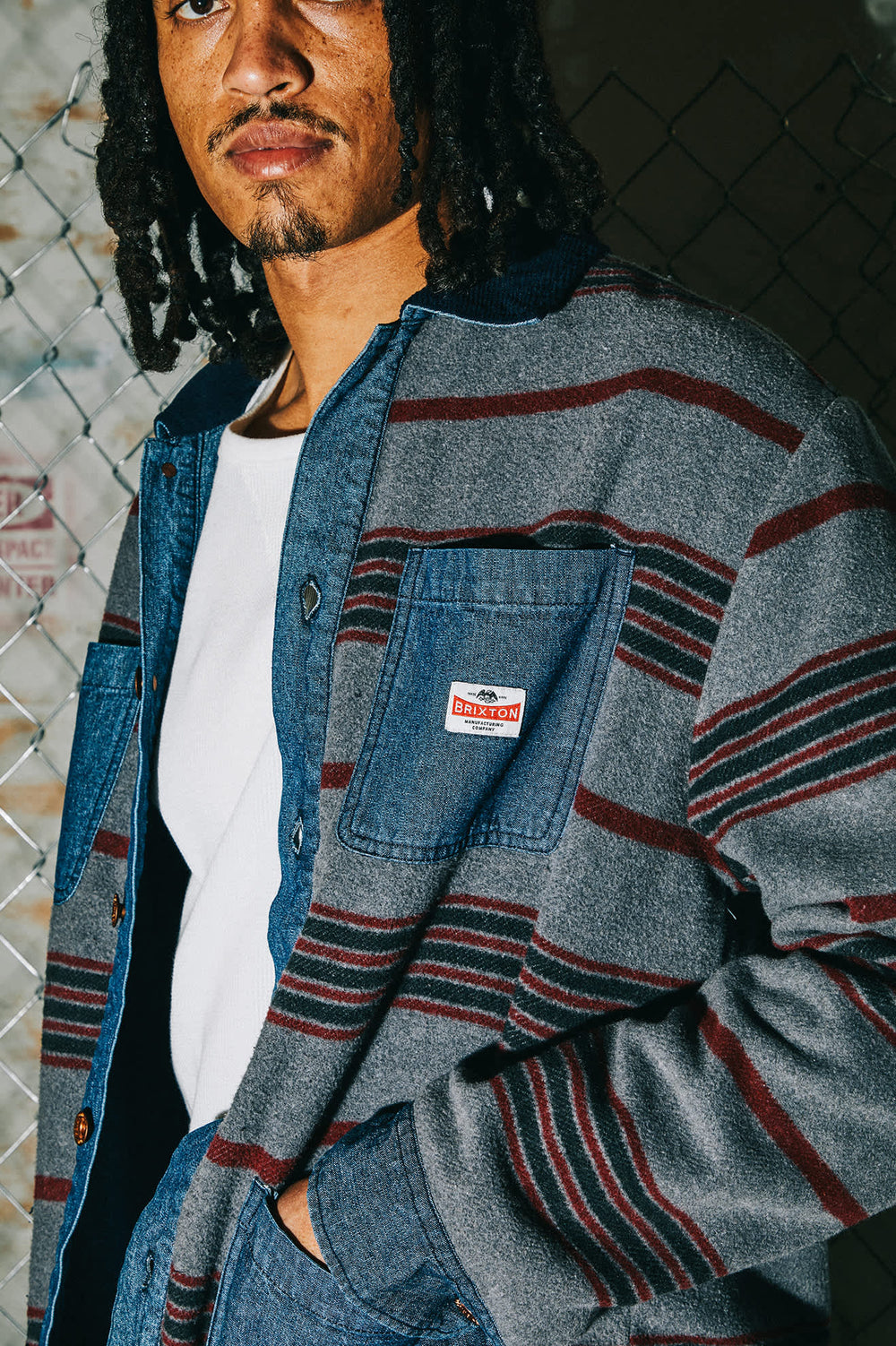 Men's Altered Threads Chore Coat in Medium Wash Denim