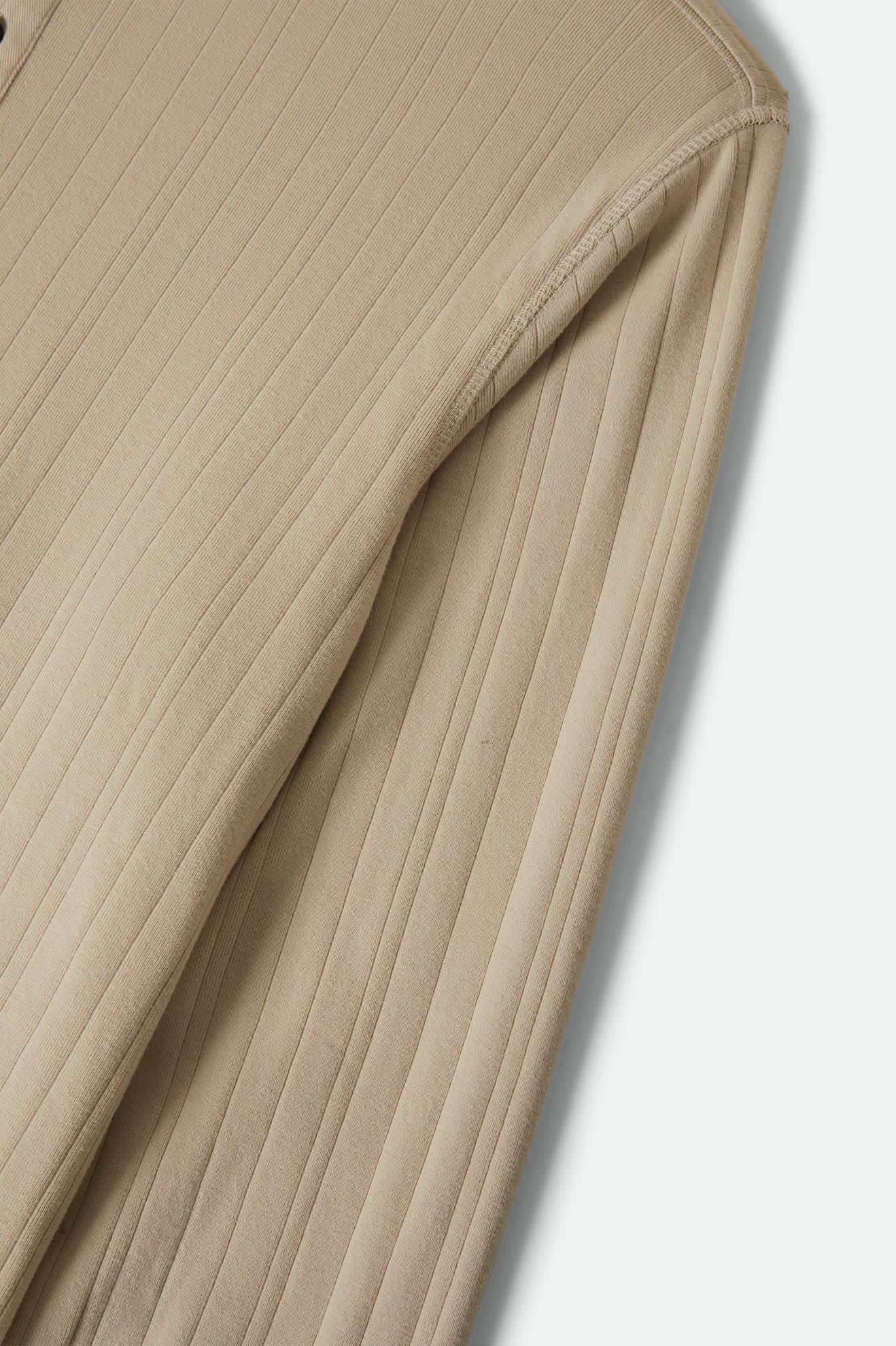 Men's Vintage Ribbed Long Sleeve Henley in Beige