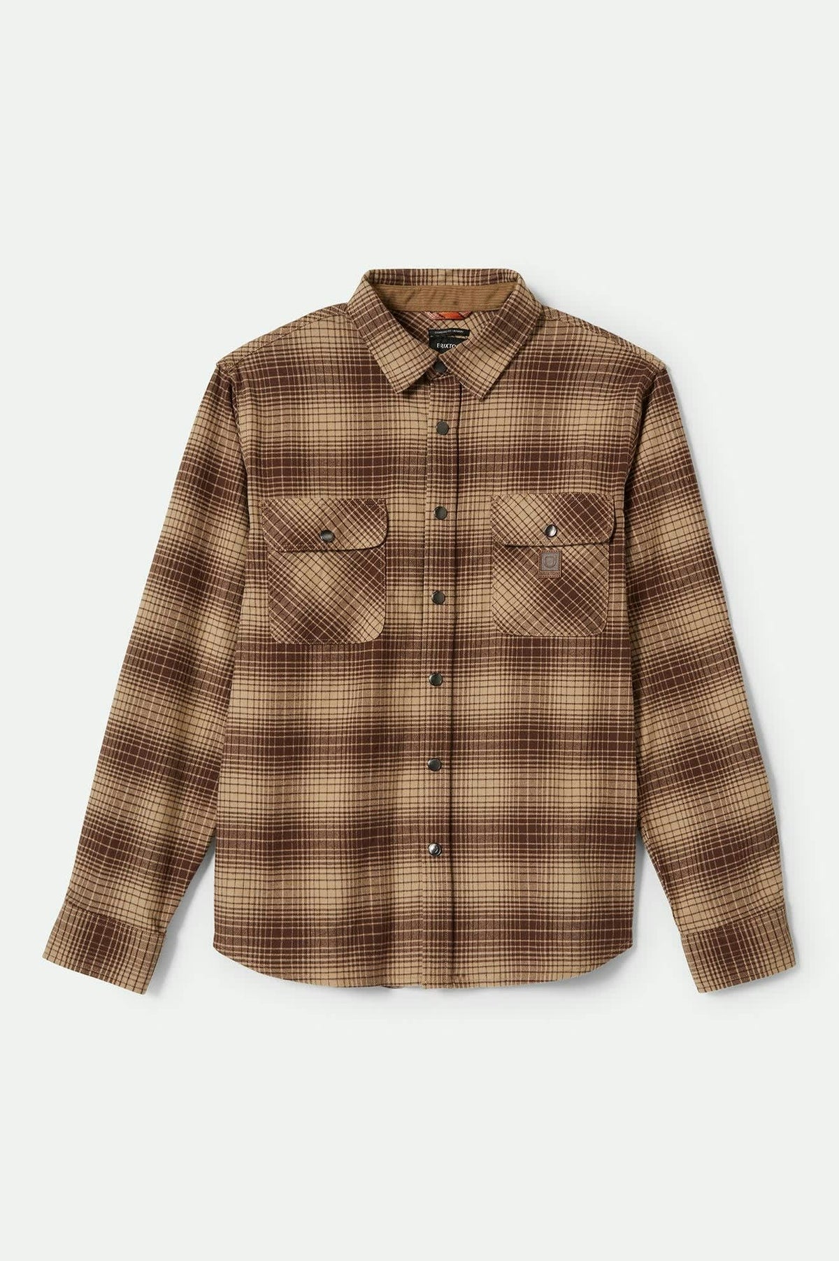 Men's Builders Bowery Stretch Water Resistant L/S Flannel in Pine Needle/Sunbaked