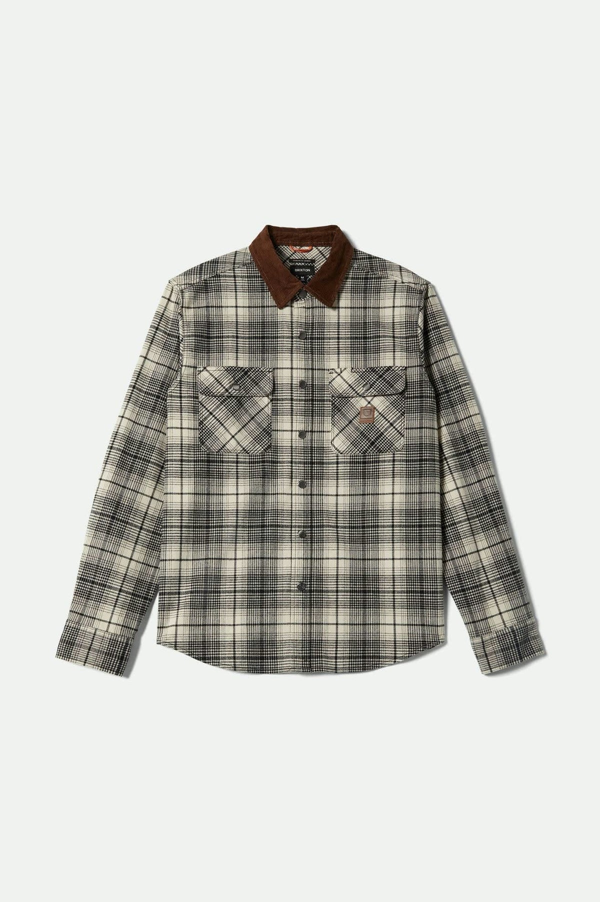 Men's Builders Bowery Performance Flannel in Off White/Black