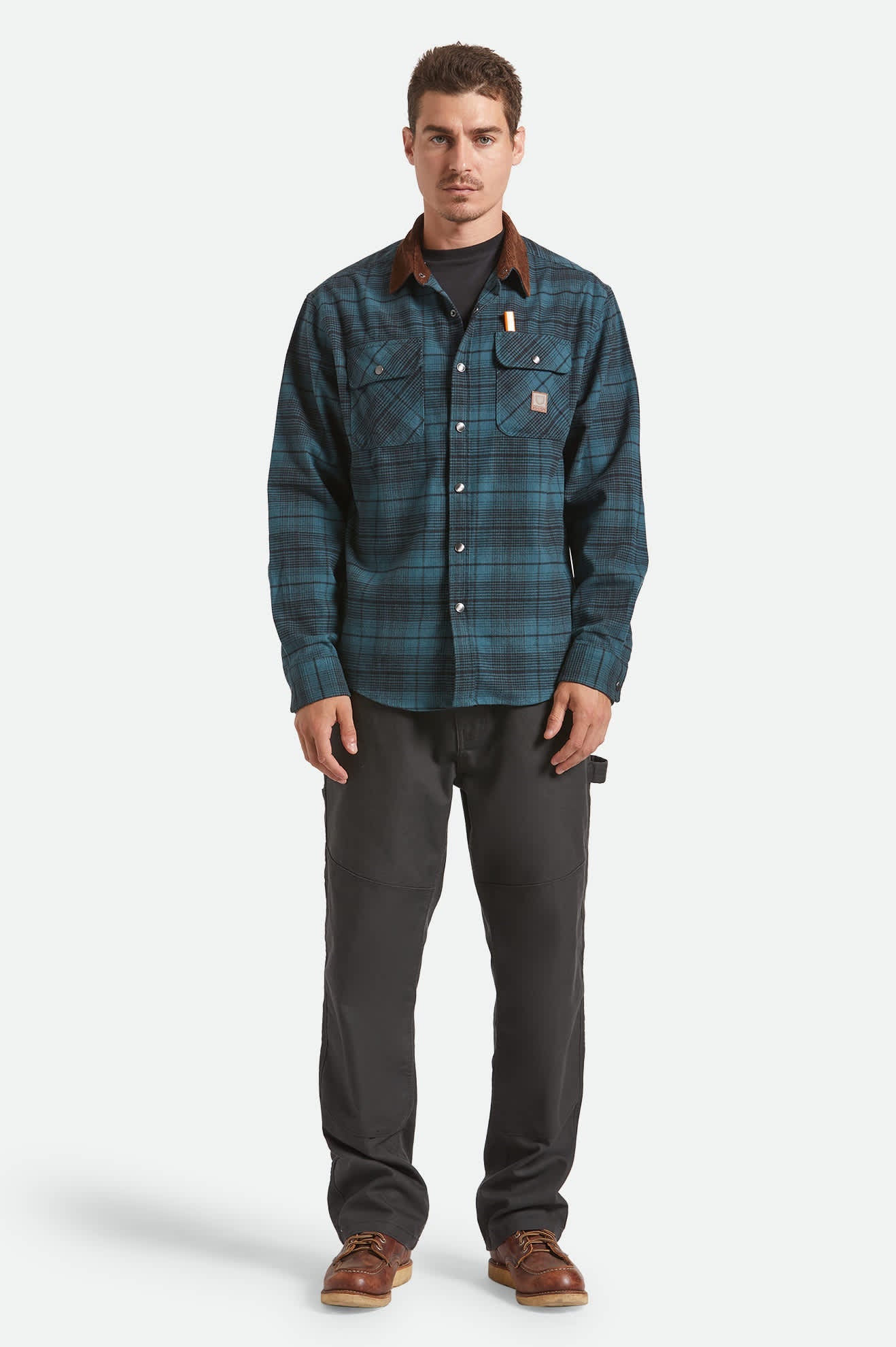 Men's Builders Bowery Performance Flannel in Night Sage/Black