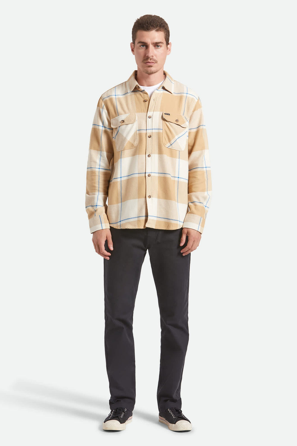 Men's Bowery Flannel in Whitecap/Sand/Cyber Blue