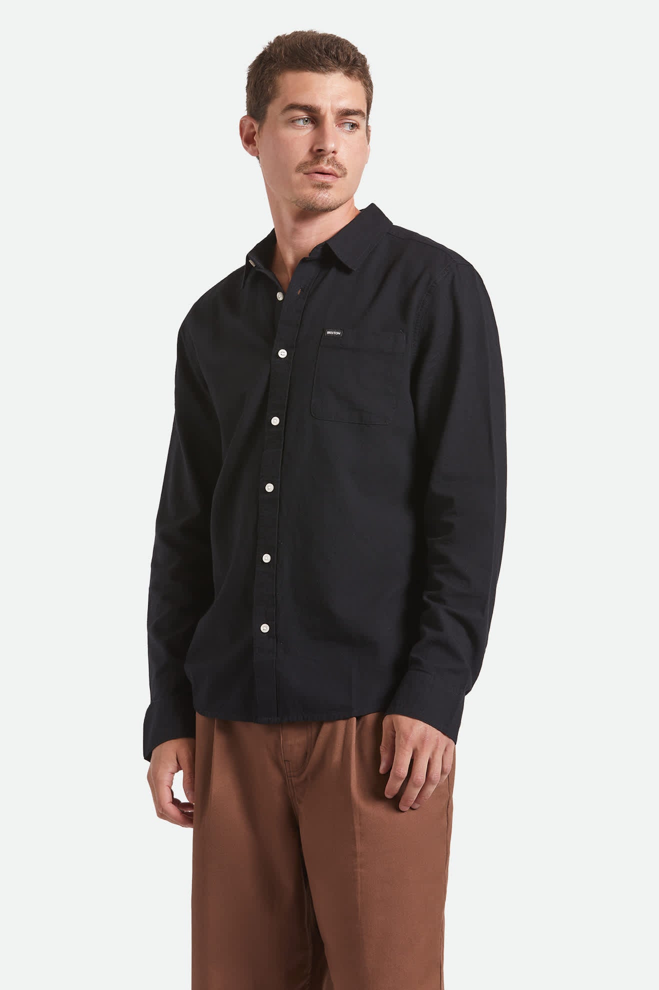 Men's Charter Long Sleeve Shirt in Black