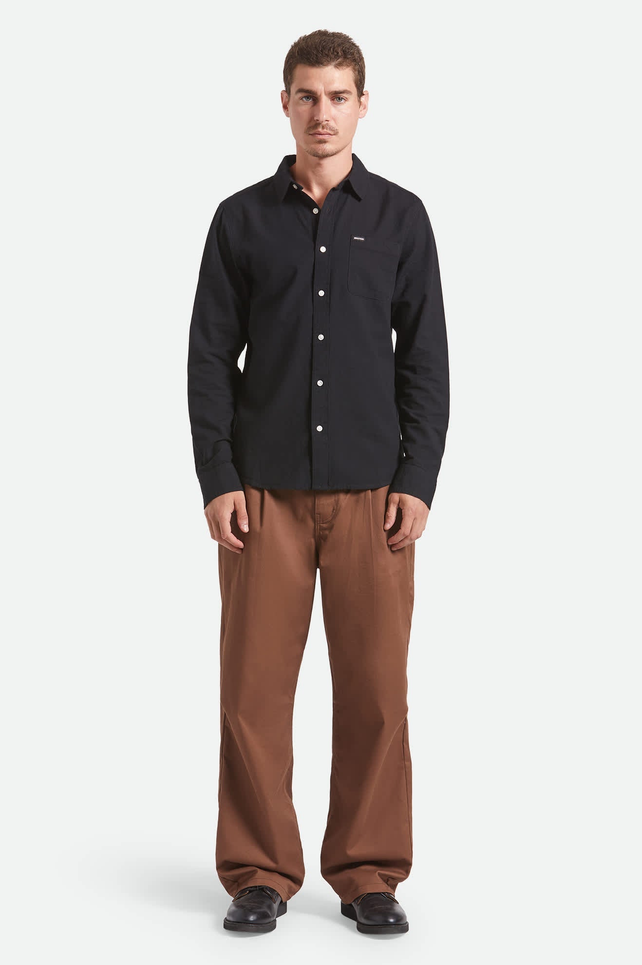 Men's Charter Long Sleeve Shirt in Black