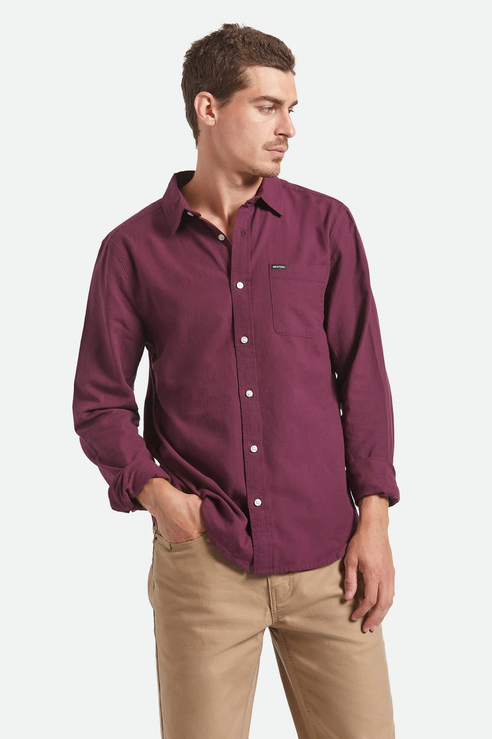 Men's Charter Long Sleeve Shirt in Port