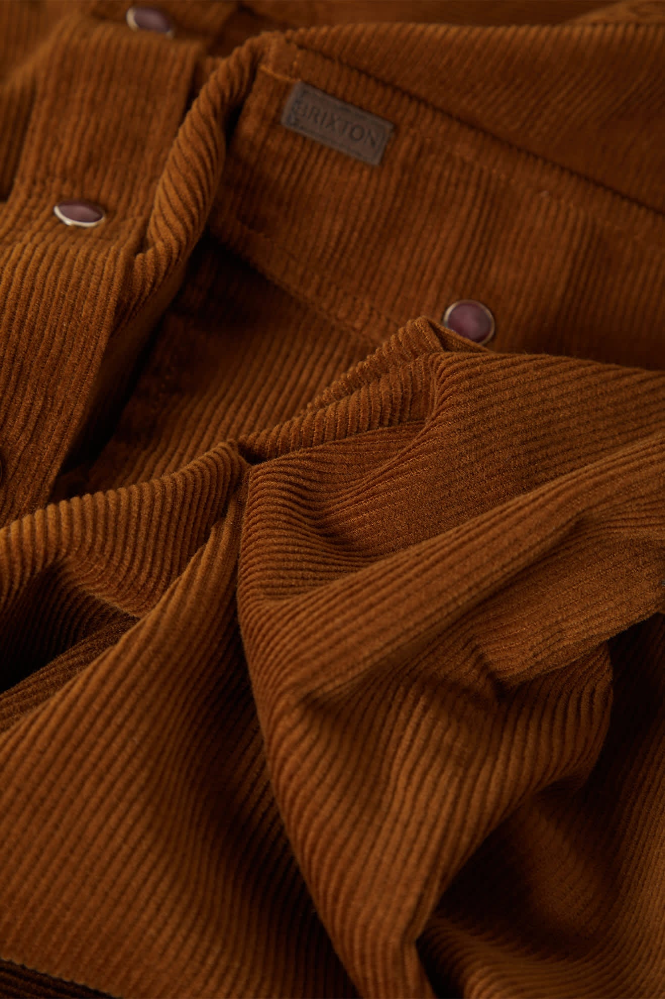 Men's New West Relaxed Overshirt in Washed Copper Corduroy