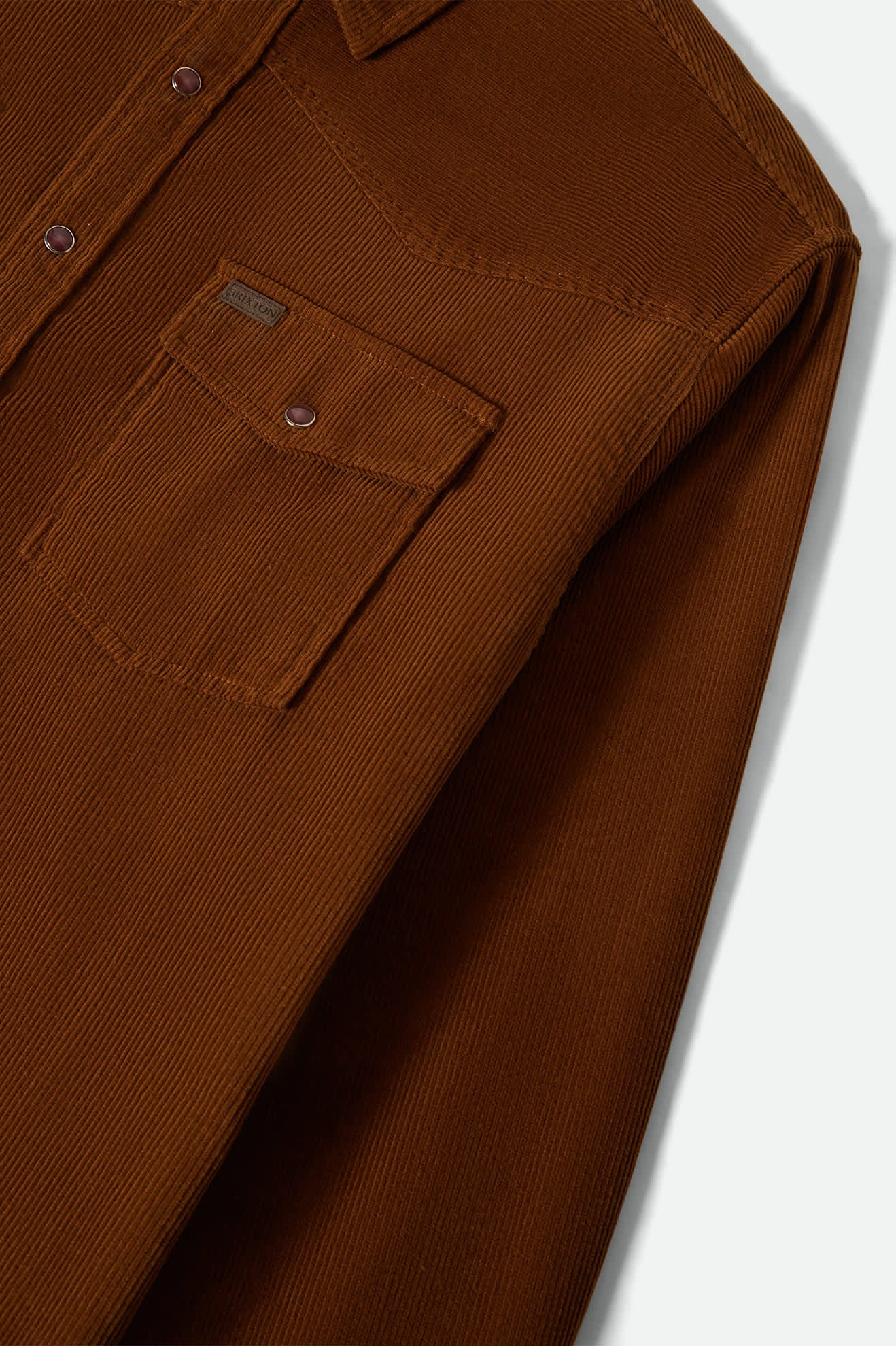 Men's New West Relaxed Overshirt in Washed Copper Corduroy
