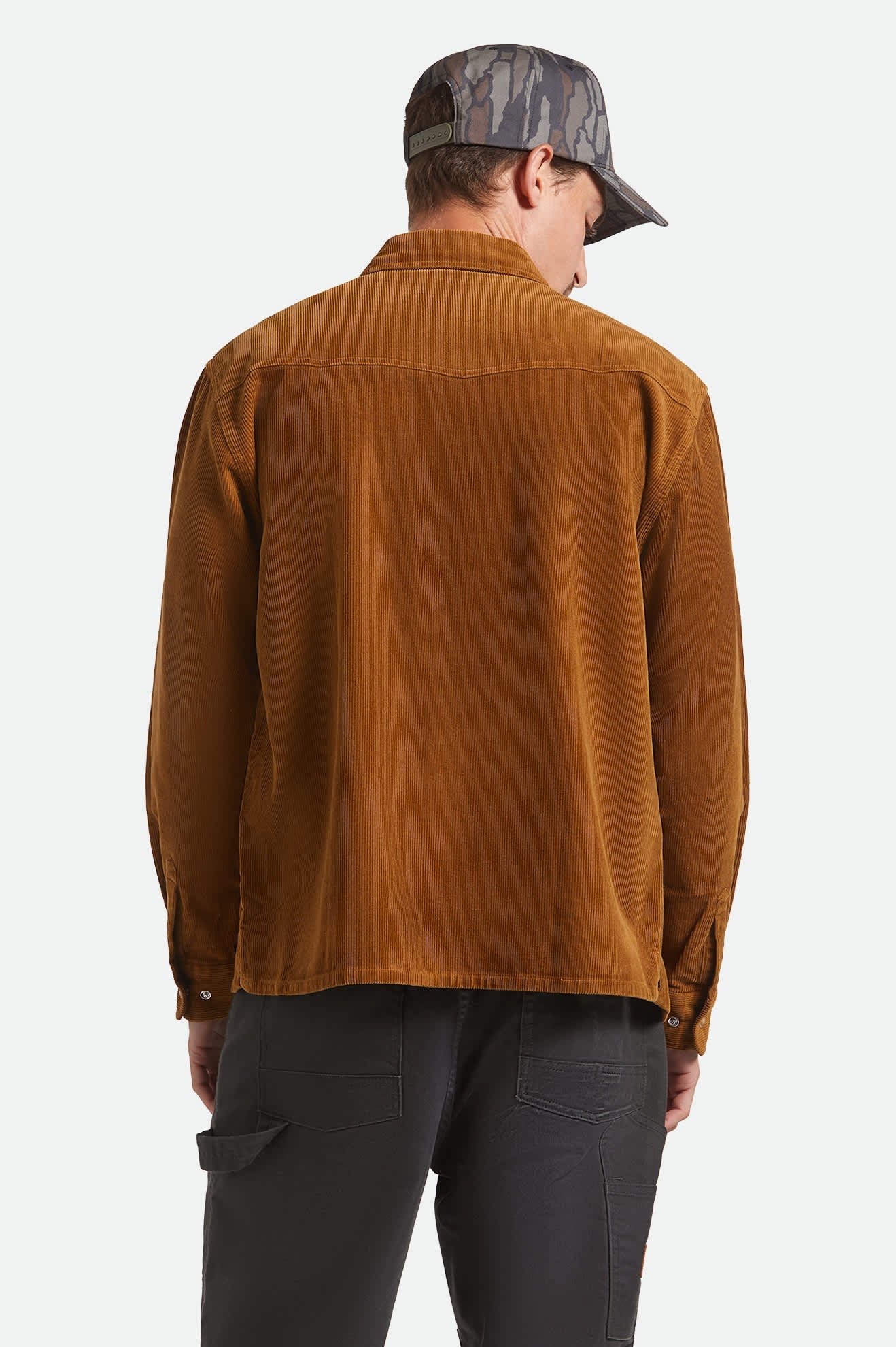 Men's New West Relaxed Overshirt in Washed Copper Corduroy