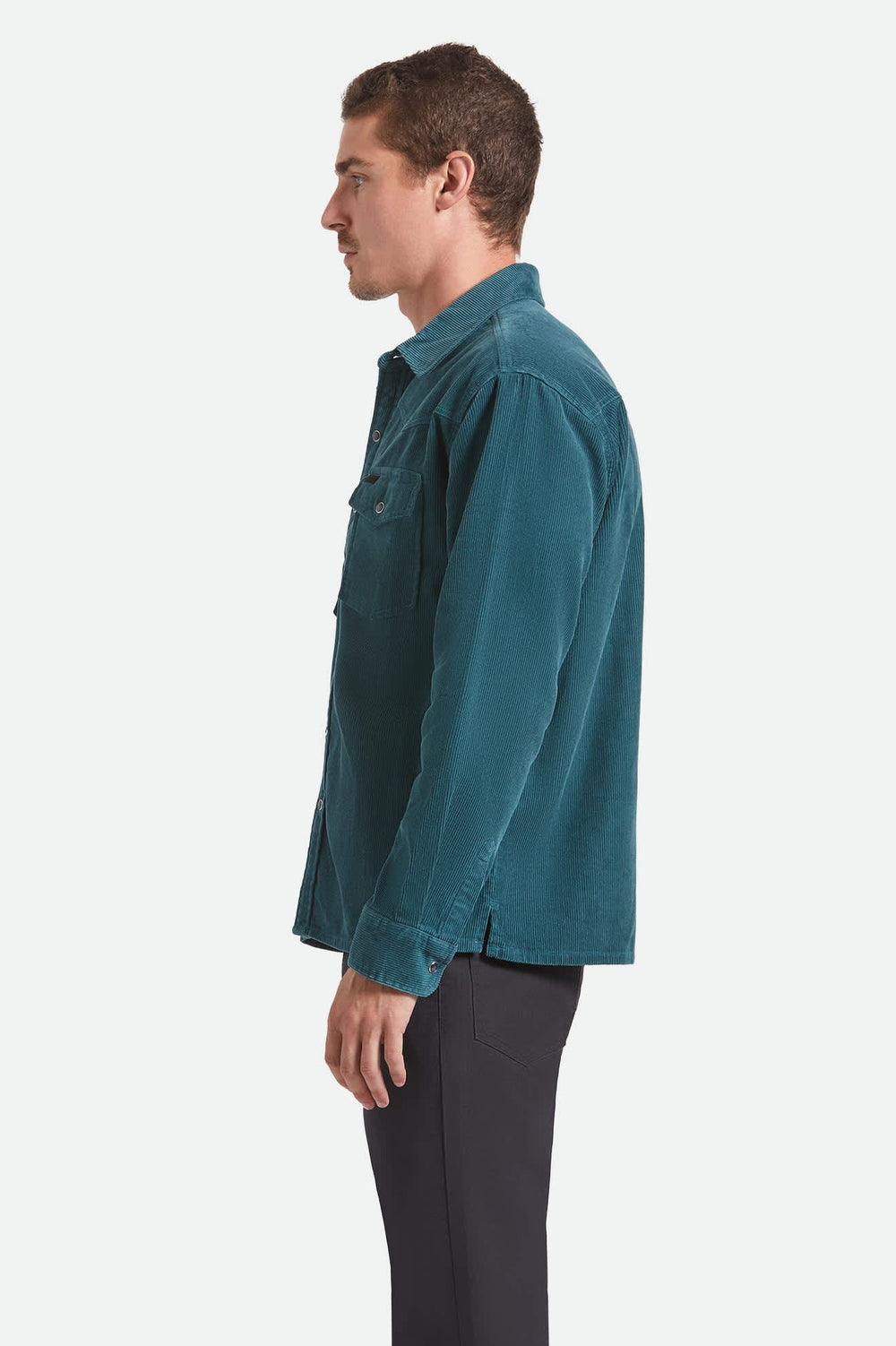 Men's New West Relaxed Overshirt in Night Sage Corduroy