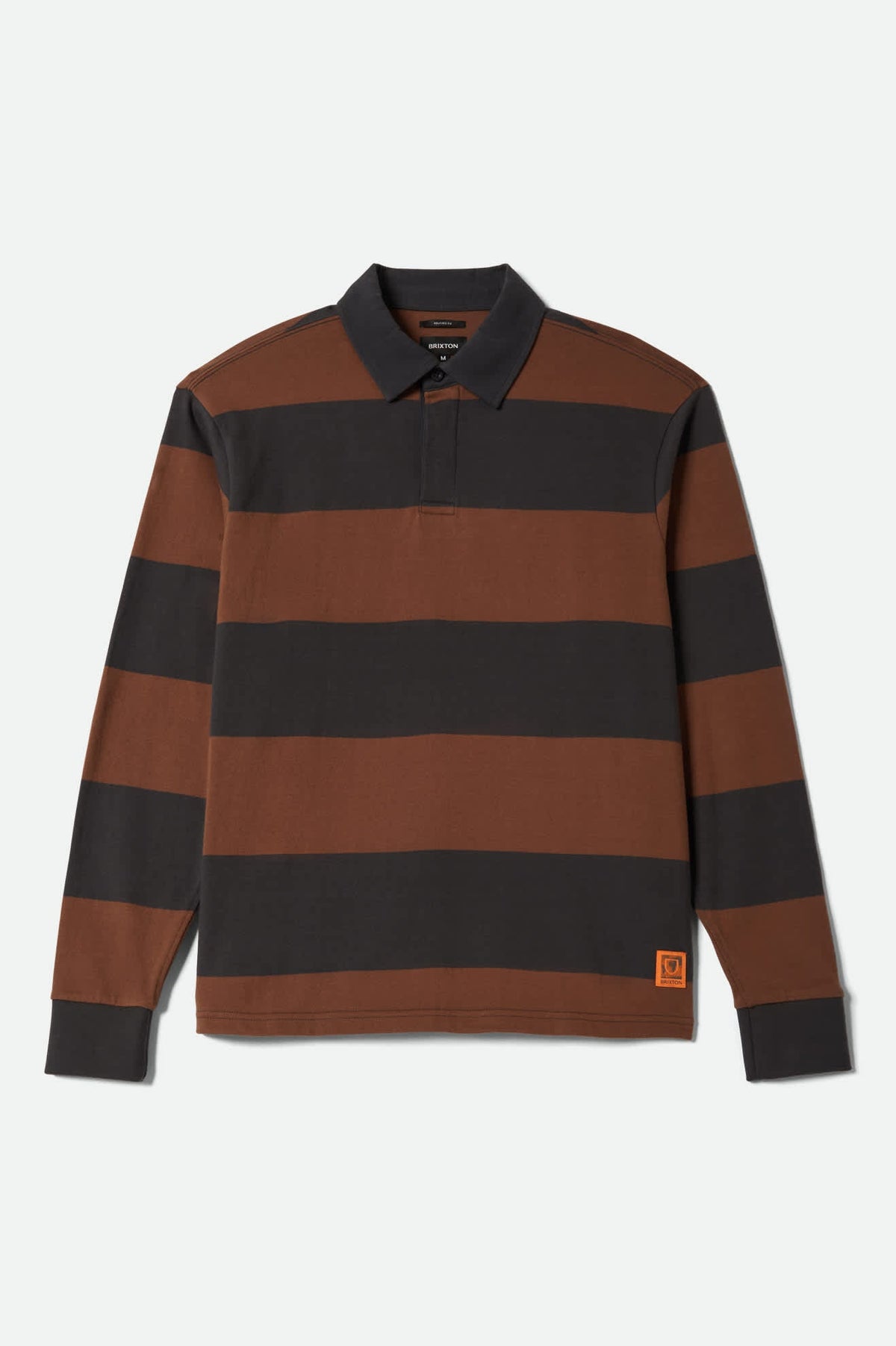 Men's Union Heavyweight Rugby Polo in Washed Black/Pinecown Brown