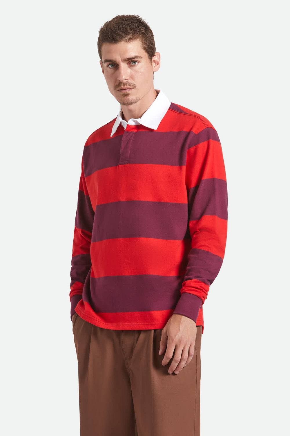 Men's Union Heavyweight Rugby Polo in Adrenaline Rush/Port