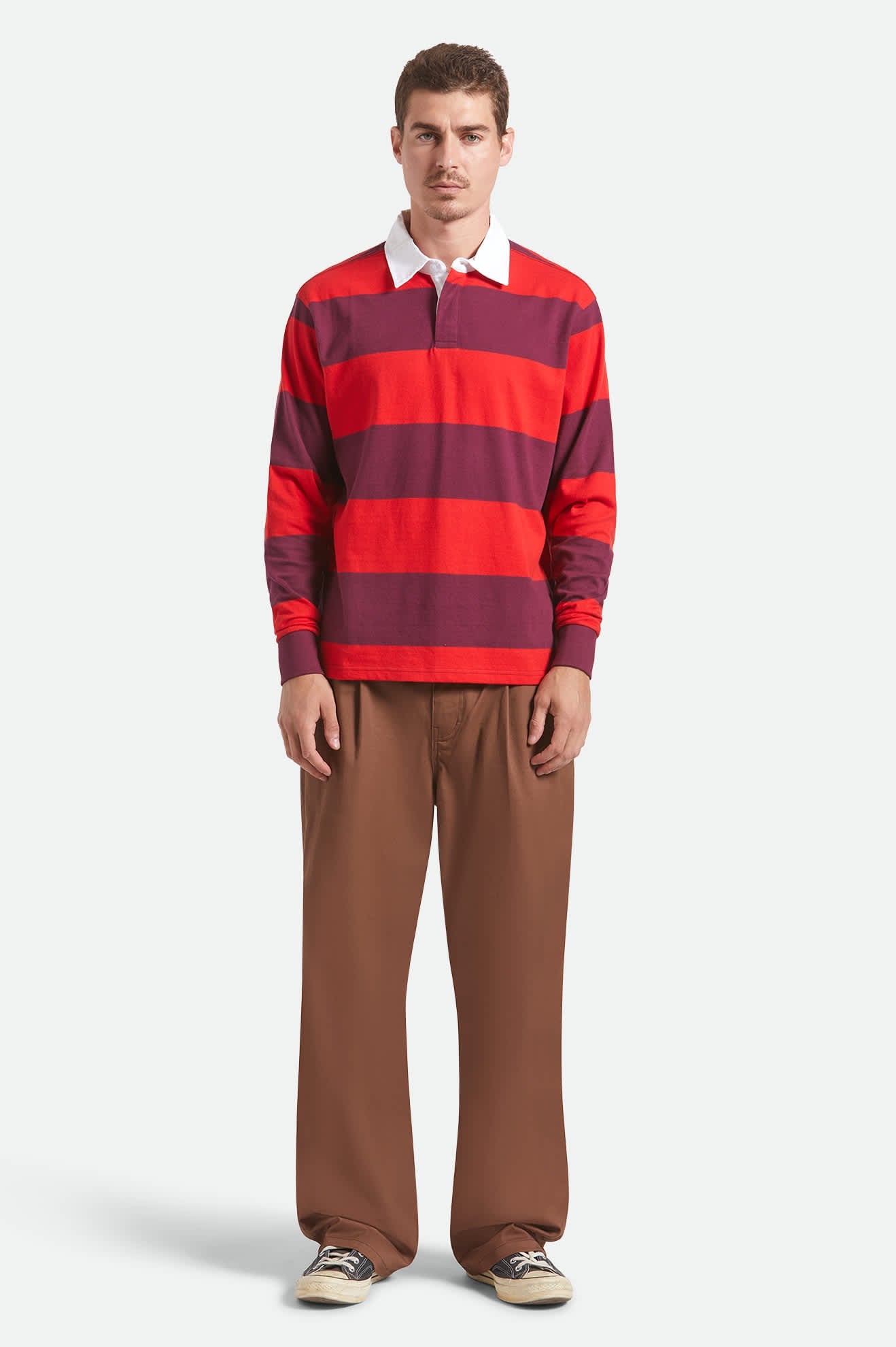 Men's Union Heavyweight Rugby Polo in Adrenaline Rush/Port