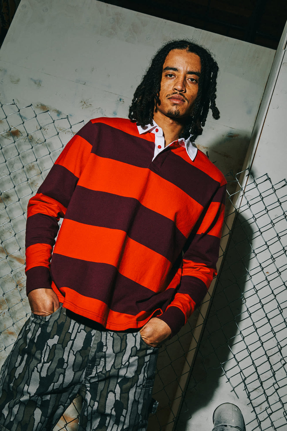 Men's Union Heavyweight Rugby Polo in Adrenaline Rush/Port