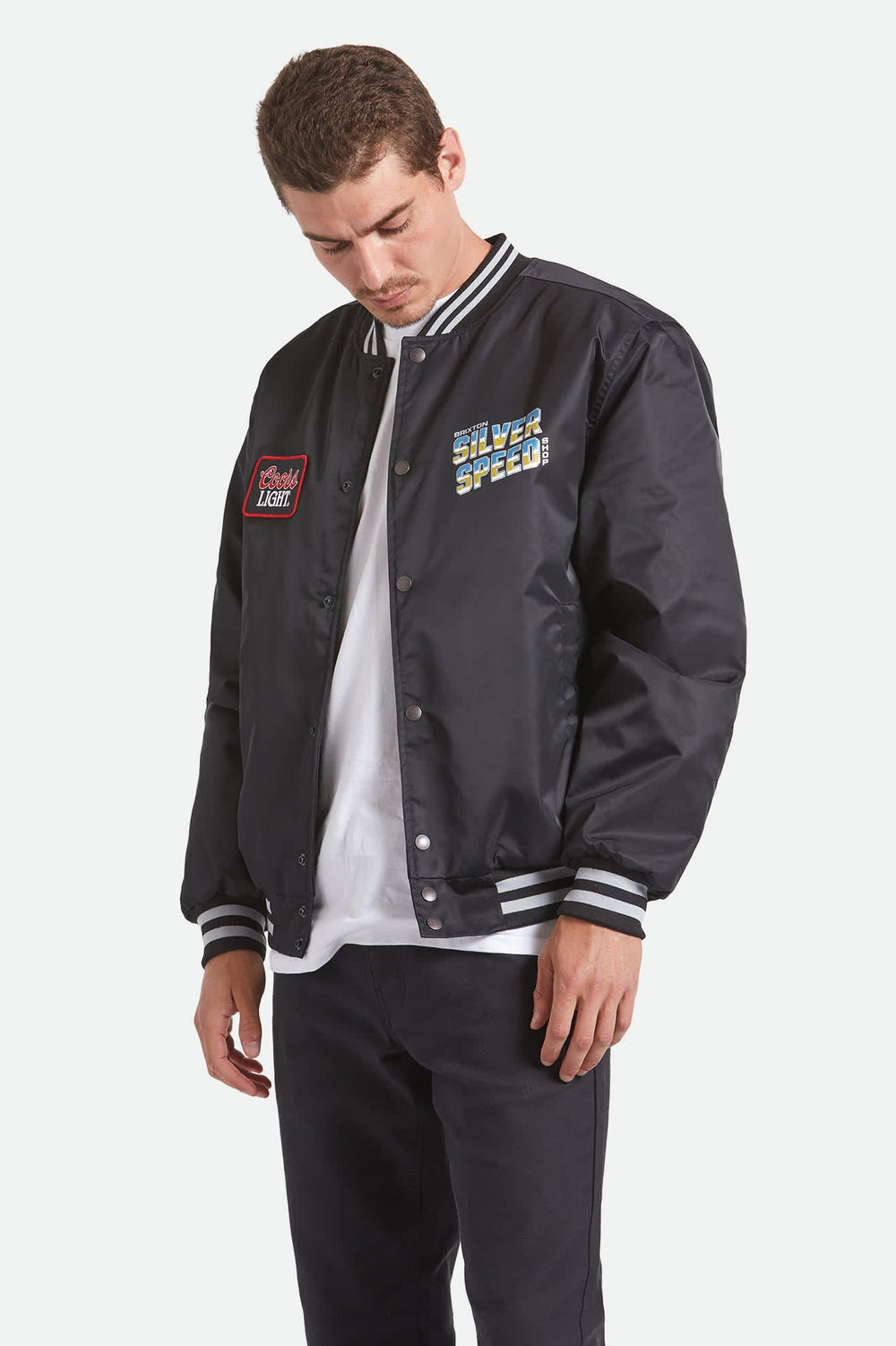 Men's Coors Light Silver Speed Shop Jacket in Black/Silver
