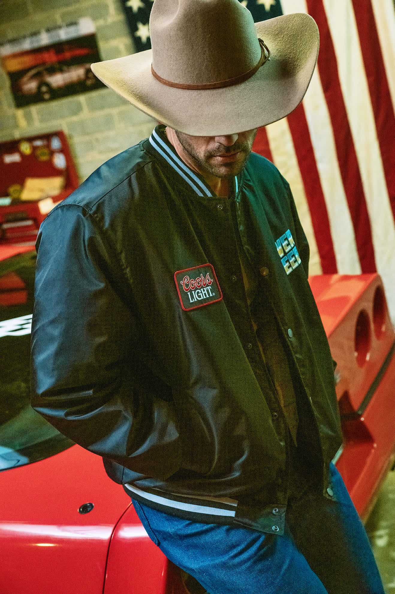 Men's Coors Light Silver Speed Shop Jacket in Black/Silver