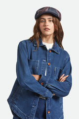 Unisex Altered Threads Brood Baggy Snap Cap in Medium Wash Denim