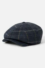 Unisex Brood Newsboy Cap in Mood Indigo/Tan