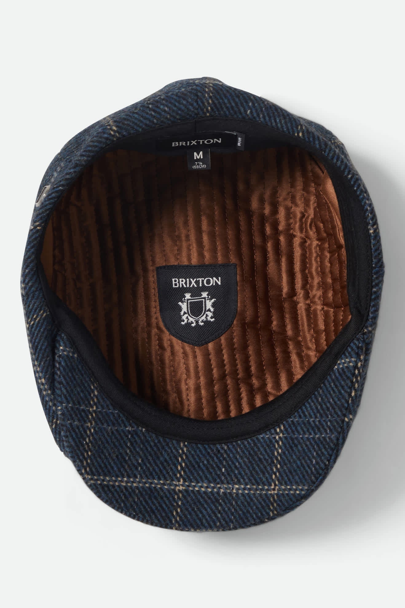 Unisex Brood Newsboy Cap in Mood Indigo/Tan