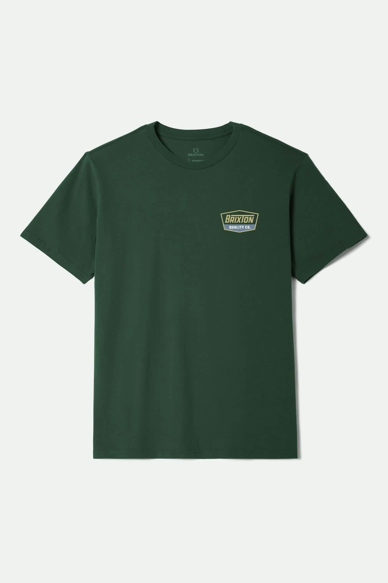 Men's Regal Short Sleeve Standard T-Shirt in Forest Green/Curry/Grey Blue