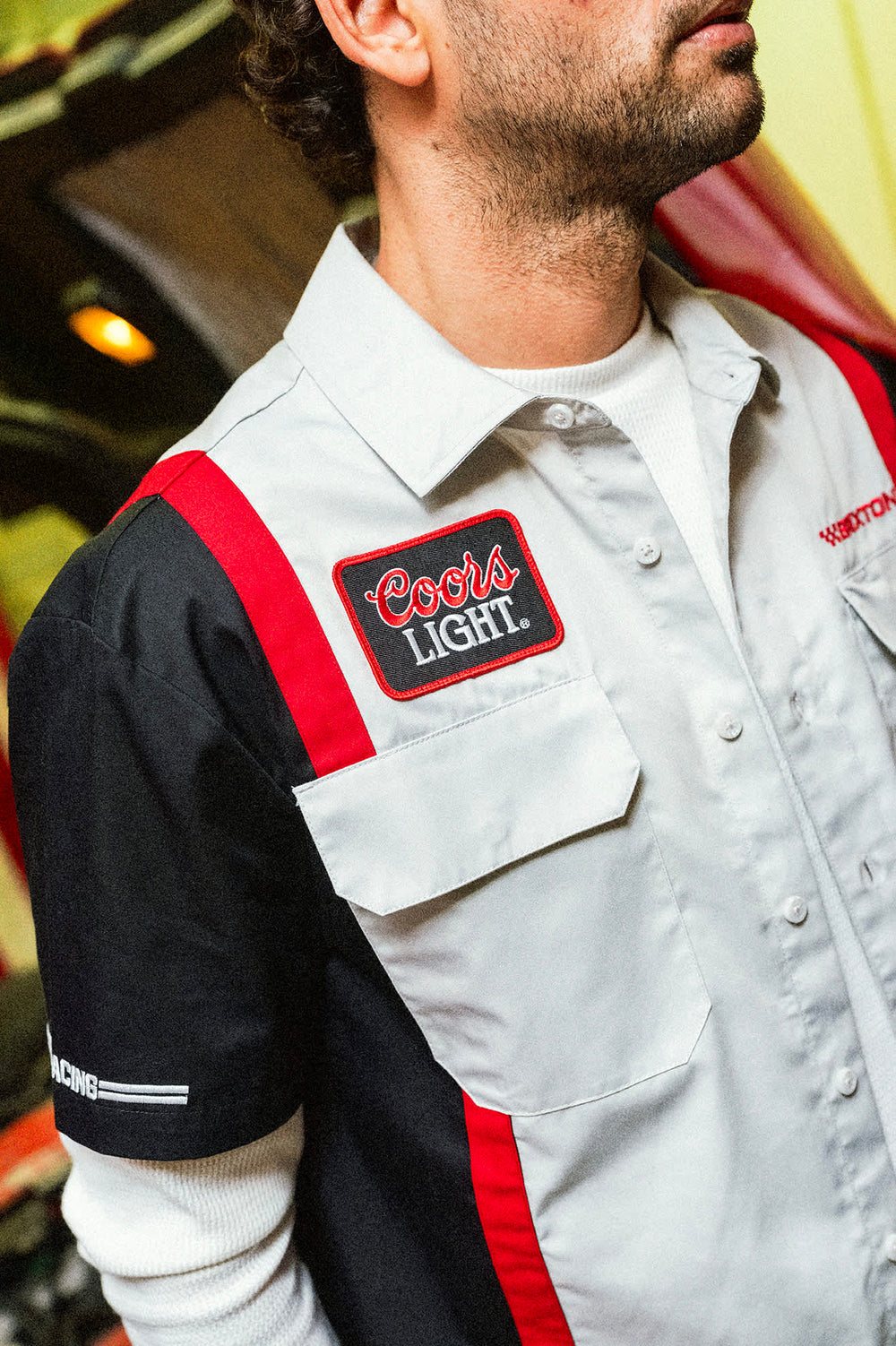 Men's Coors Light Shake Down Short Sleeve Shirt in Silver/Black