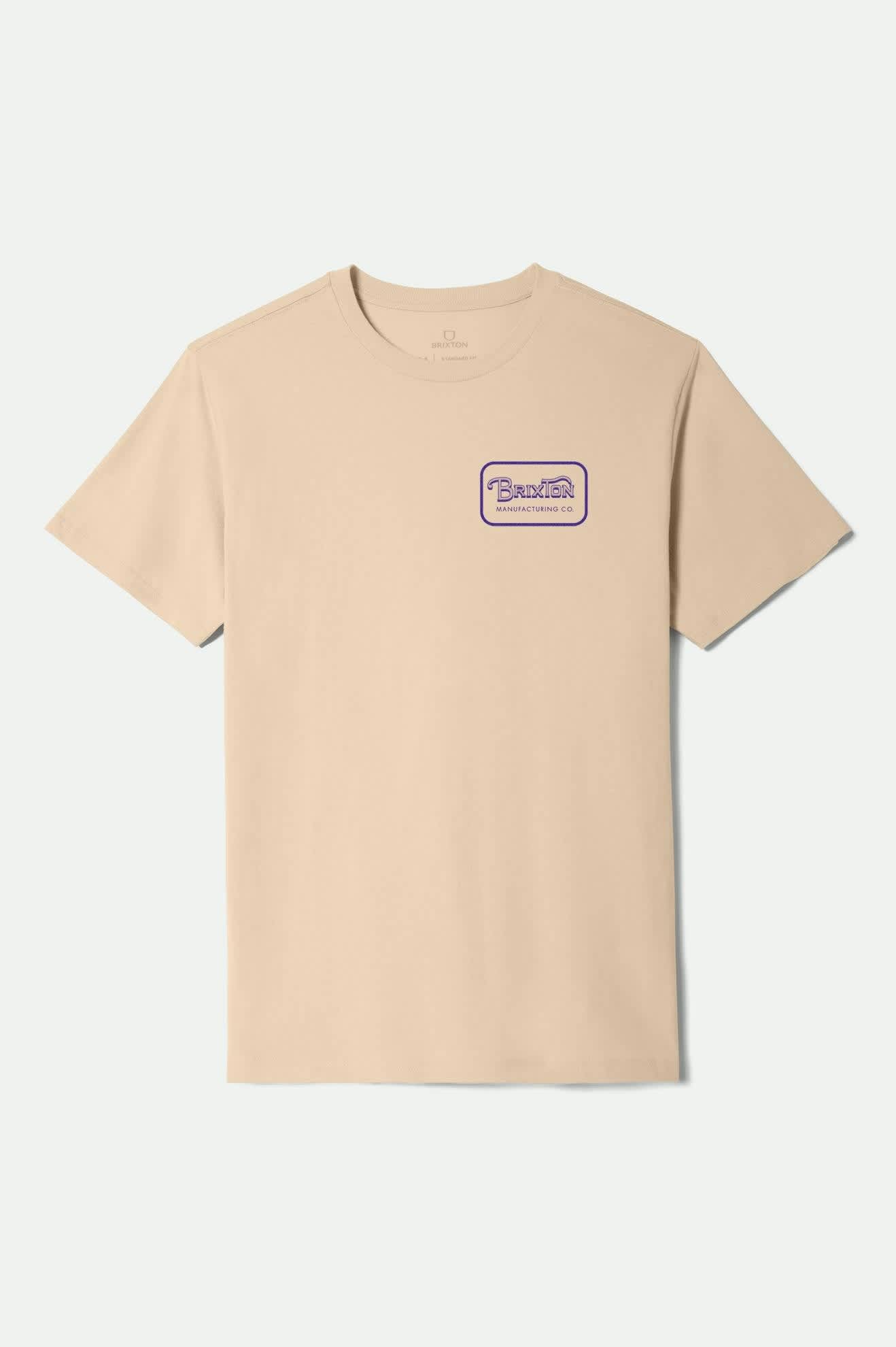 Men's Grade Short Sleeve Standard T-Shirt in Cream/Violet