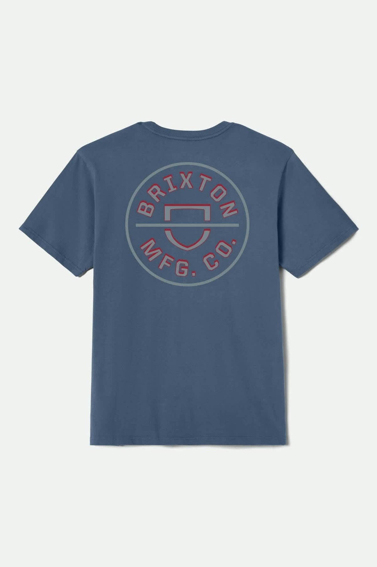 Men's Crest II Short Sleeve Standard T-Shirt in Harbor Blue/Grey Blue/Dark Red