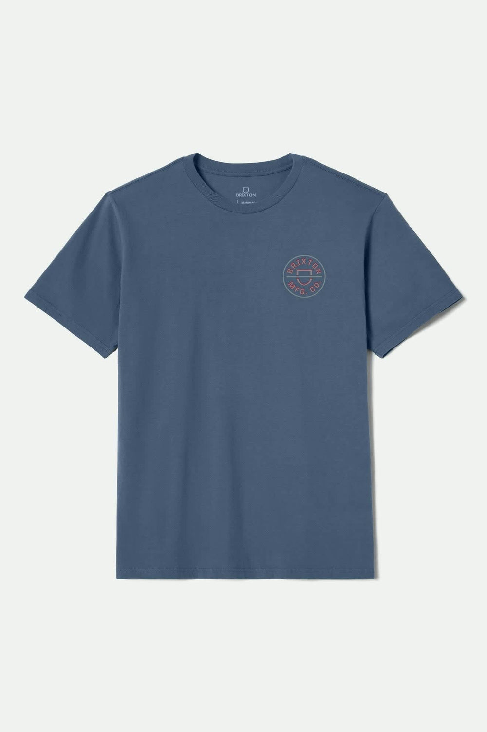 Men's Crest II Short Sleeve Standard T-Shirt in Harbor Blue/Grey Blue/Dark Red