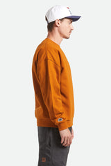 Men's Embroidered Heavyweight Crew in Rustic Caramel