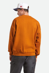 Men's Embroidered Heavyweight Crew in Rustic Caramel