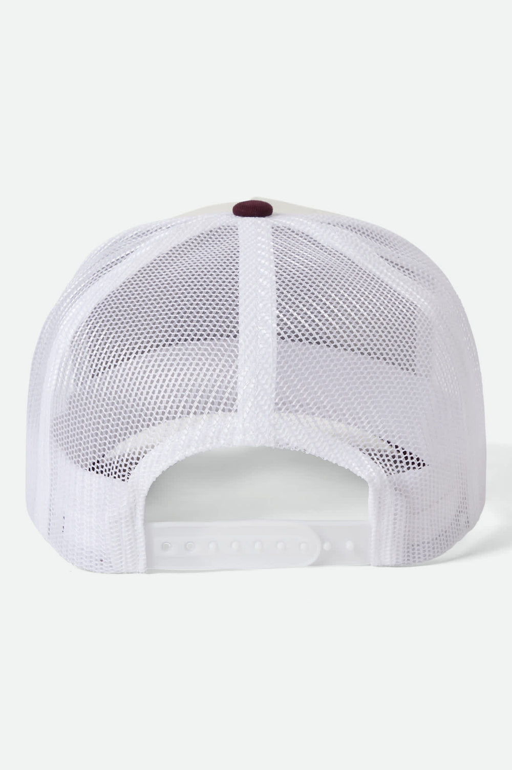 Unisex Genuine Quality Netplus Trucker Hat in Off White/Port