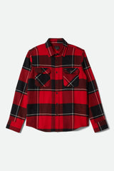 Men's Bowery Flannel in Black/Adrenaline Rush/Off White