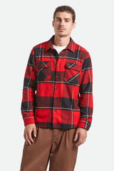 Men's Bowery Flannel in Black/Adrenaline Rush/Off White