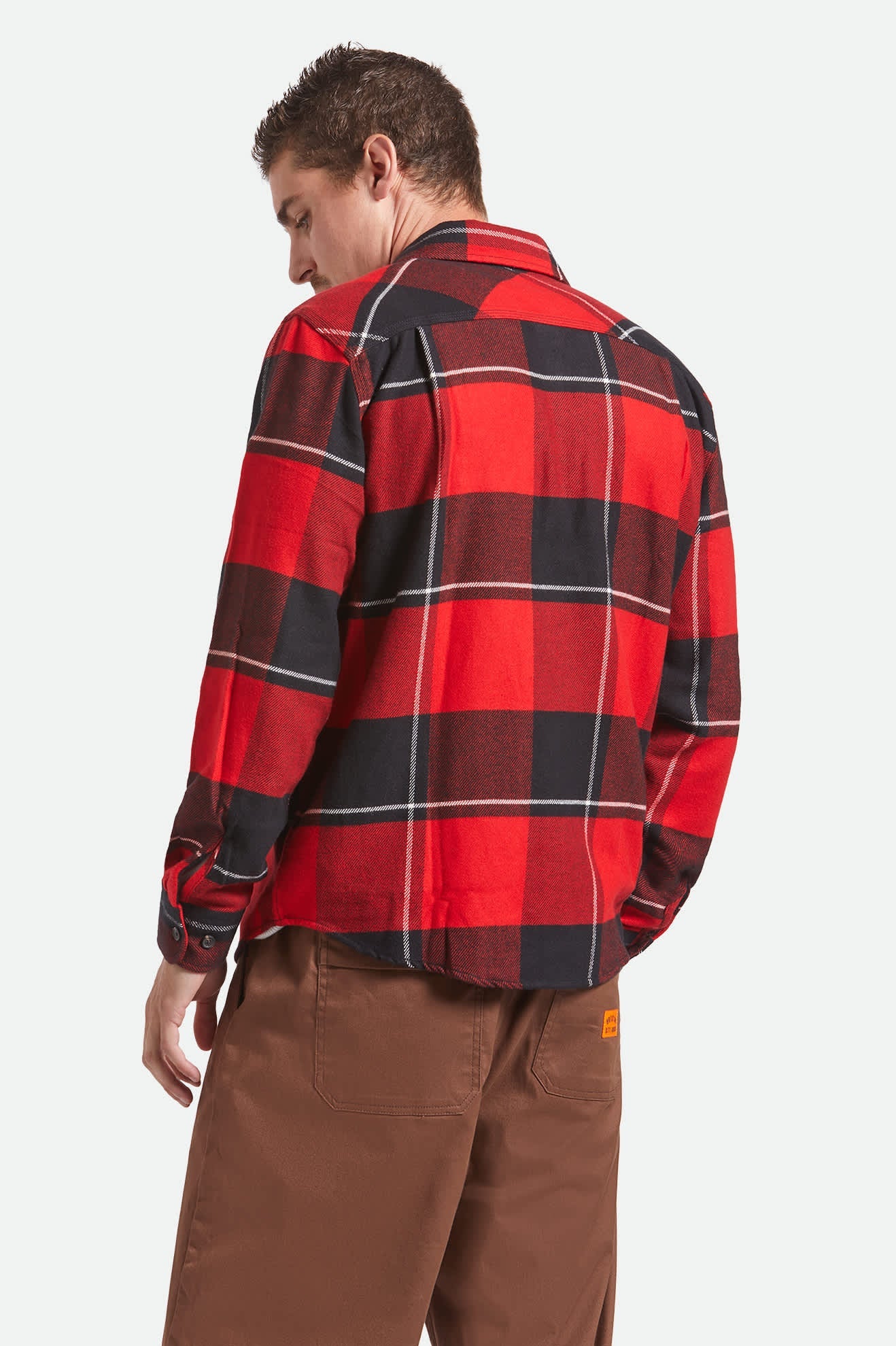 Men's Bowery Flannel in Black/Adrenaline Rush/Off White