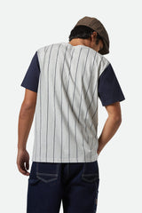 Men's The League Baseball T-Shirt in Heather Grey Ash/Washed Navy