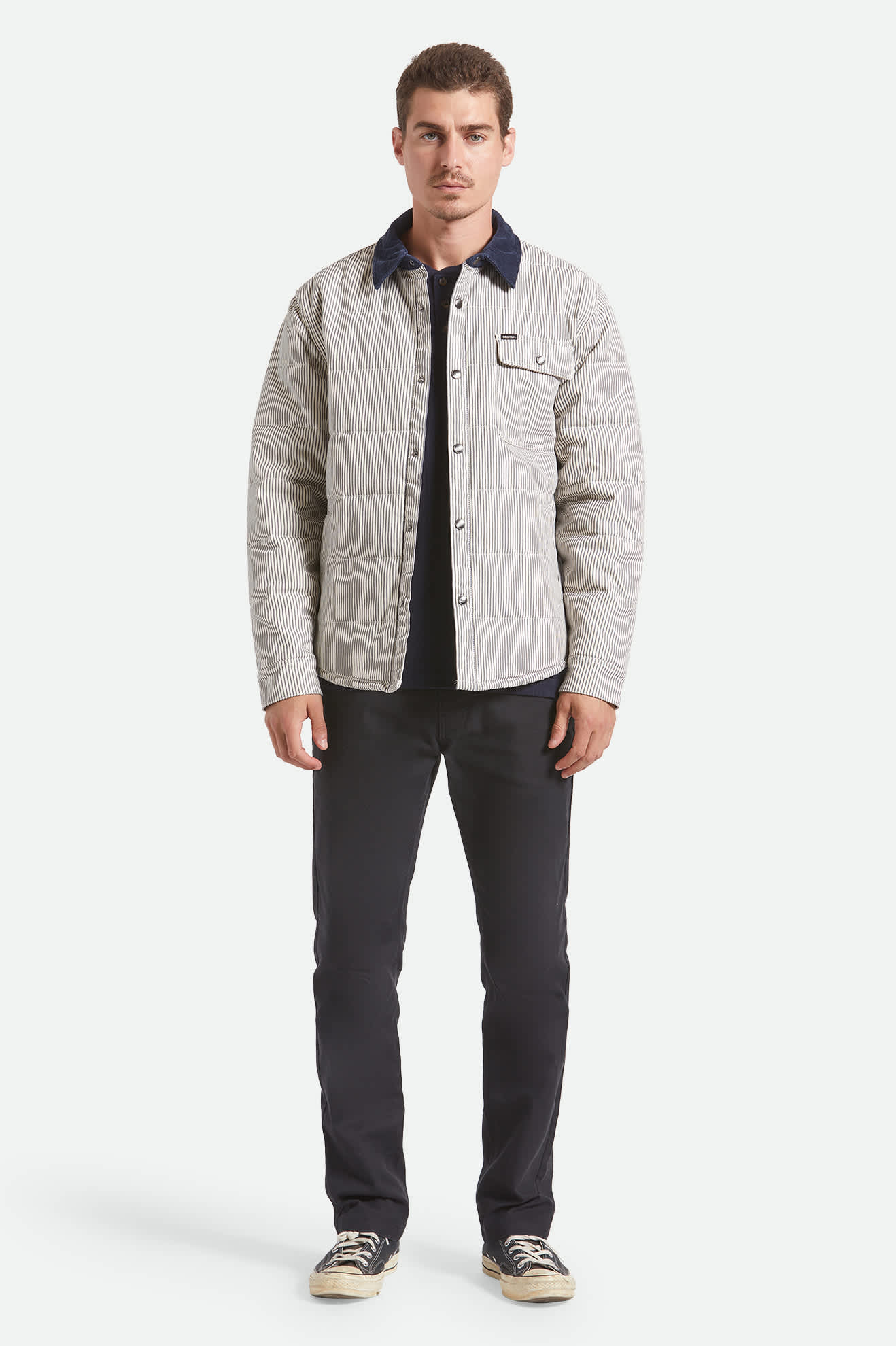 Men's Cass Jacket in Whitecap/Mood Indigo Hickory S