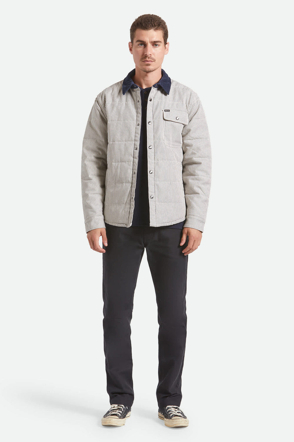 Men's Cass Jacket in Whitecap/Mood Indigo Hickory S