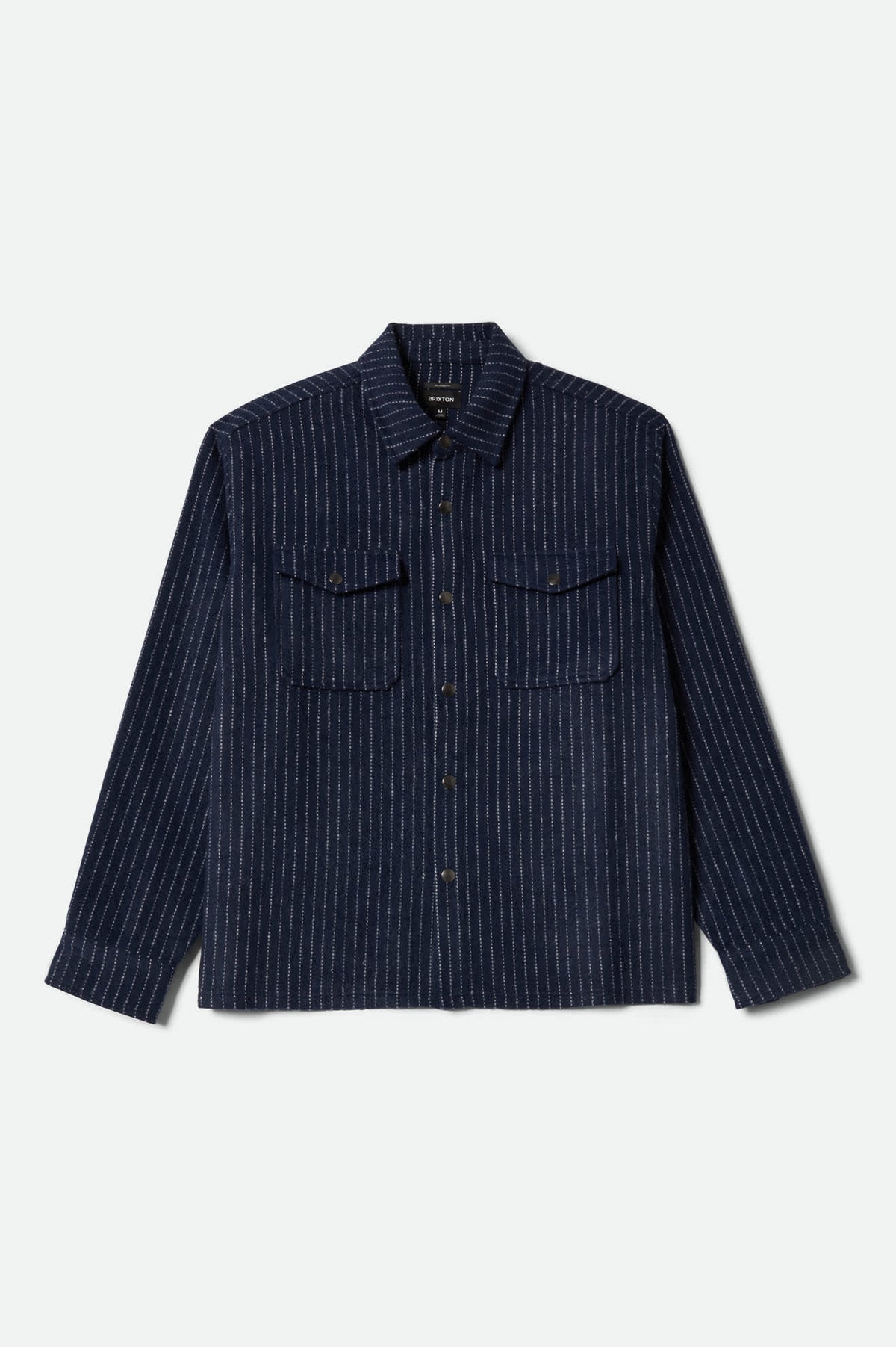 Men's Selden Soft Brushed Flannel in Mood Indigo Pinestripe