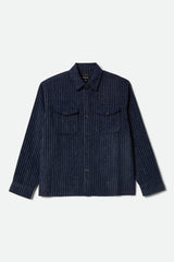 Men's Selden Soft Brushed Flannel in Mood Indigo Pinestripe