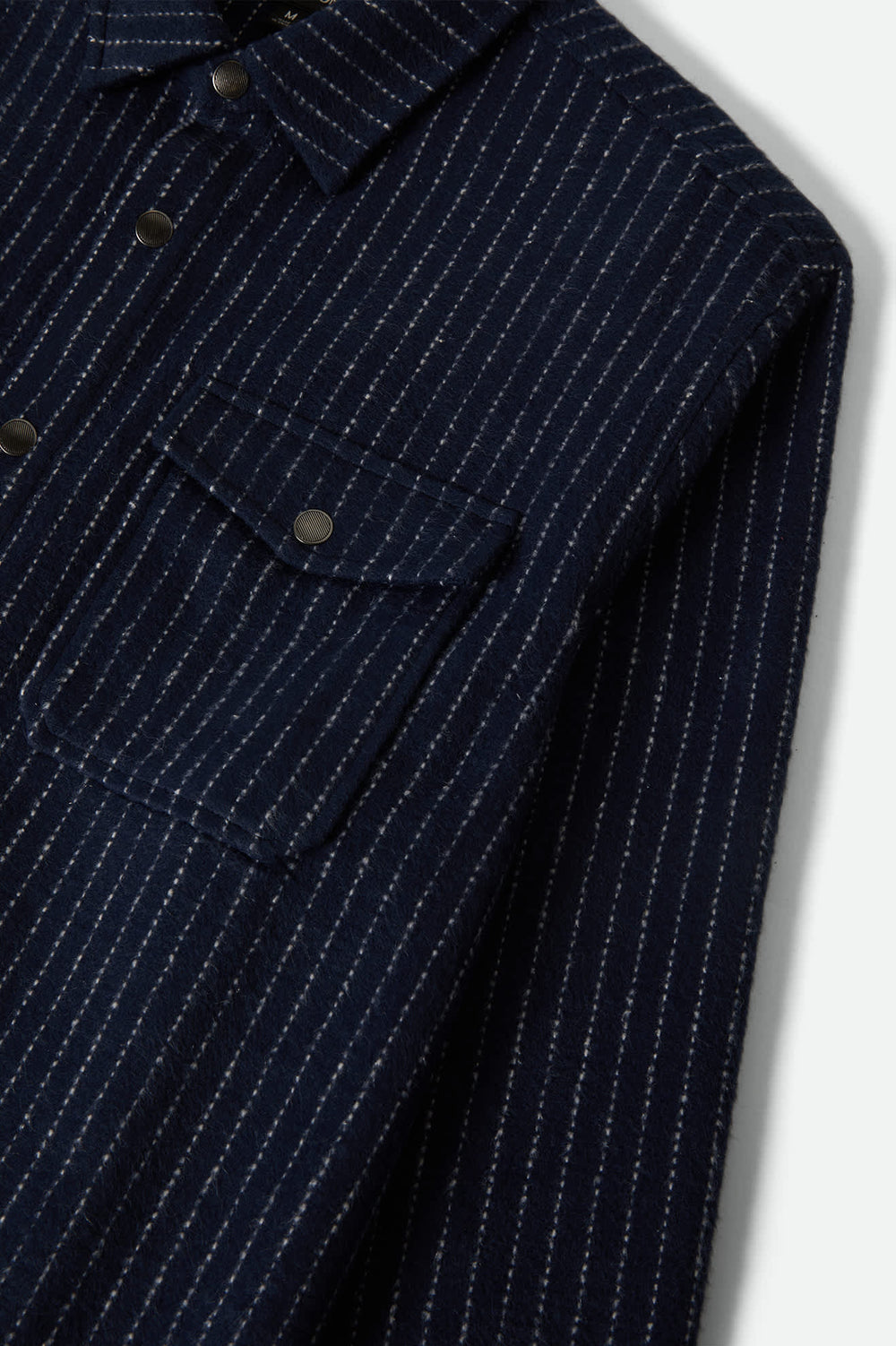 Men's Selden Soft Brushed Flannel in Mood Indigo Pinestripe