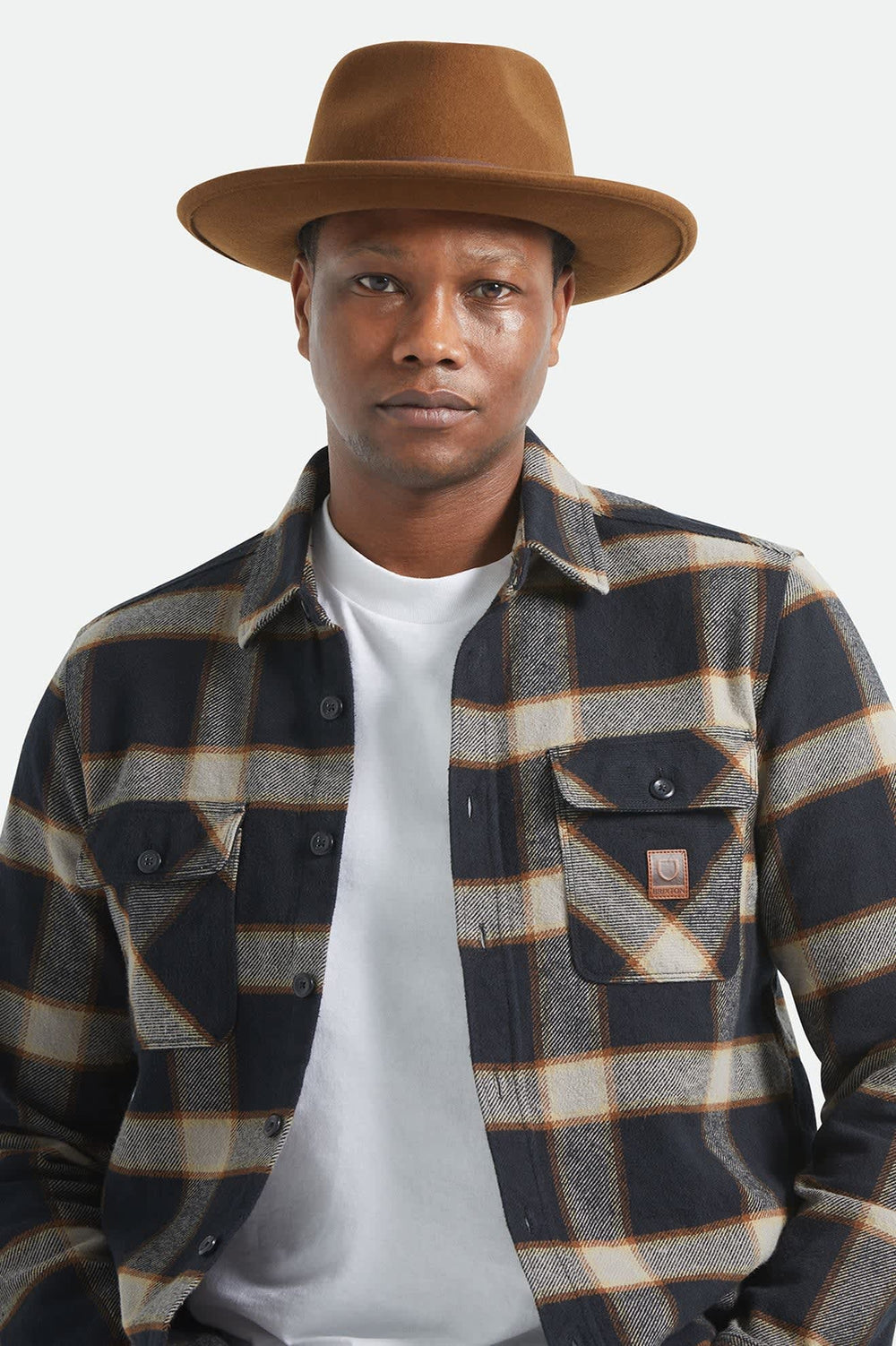 Unisex Swindle Convertabrim Fedora in Coffee/Light Brown