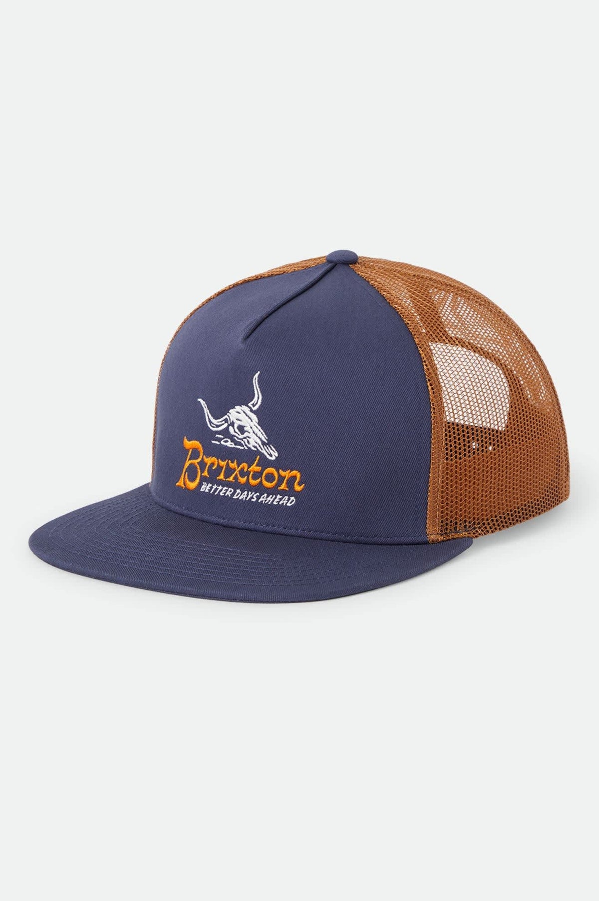 Unisex Barren Netplus Trucker Hat in Navy/Brown Sugar
