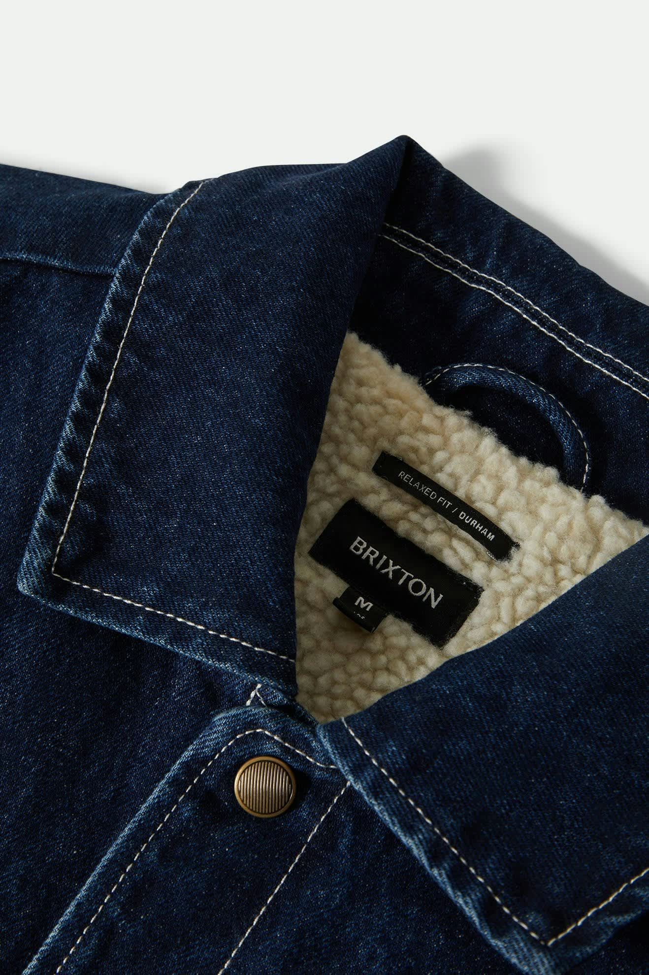 Men's Durham Sherpa Lined Jacket in Medium Wash Denim