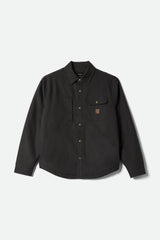 Men's Builders Stretch Long Sleeve Overshirt in Washed Black