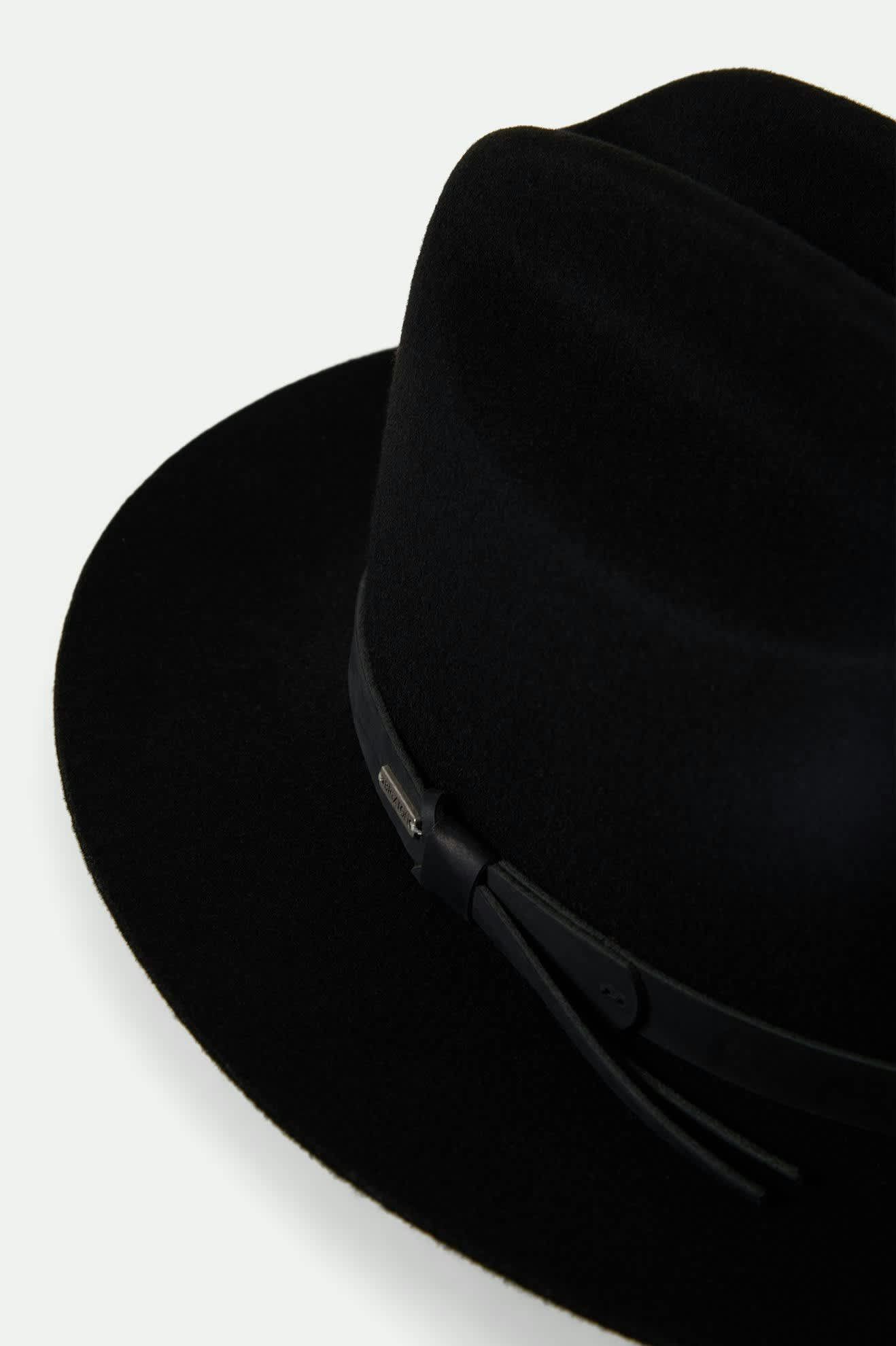 Unisex Hitch Ranch Fedora in Black/Black