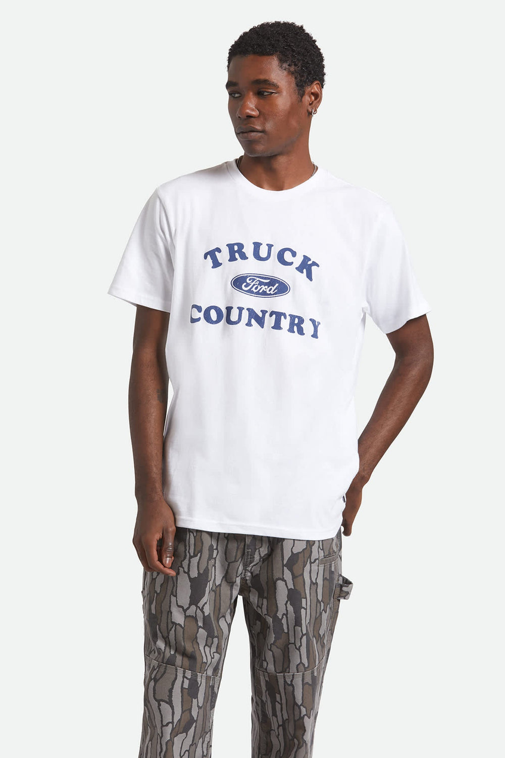 Men's Ford Truck Country Short Sleeve Standard T-Shirt in Wimbledon White
