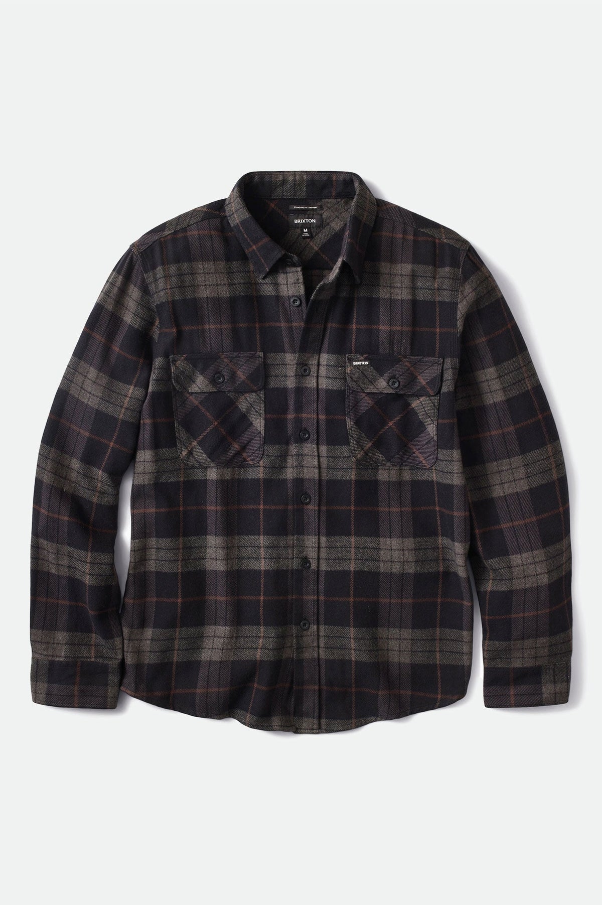 Men's Bowery Long Sleeve Flannel in Black/Charcoal
